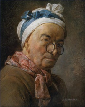 メガネをかけた自画像 ジャン・バティスト・シメオン・シャルダン Oil Paintings